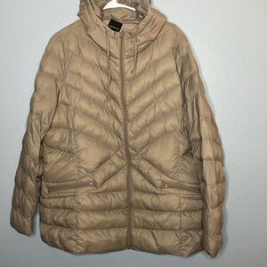 Lane Bryant Hooded Puffer Taupe Size 2X